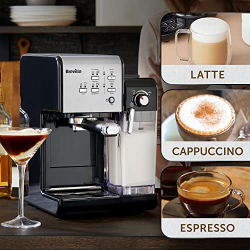 Breville Prima Latte II Siebträgermaschine | Espressomaschine/Kaffeemaschine für Milchkaffee und Cappuccino | Professionelle 19-Bar-Pumpe