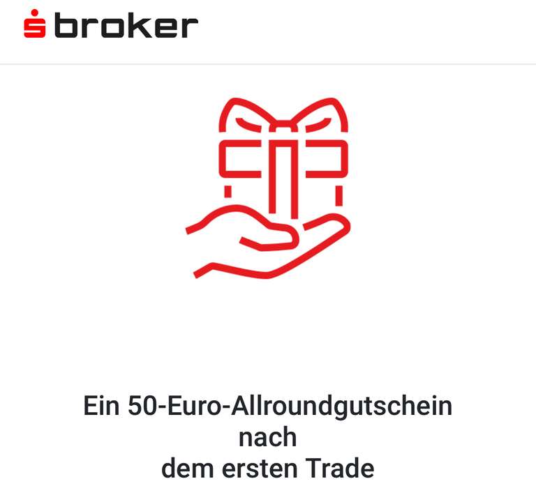 SBroker [18-25 Jahre] 50€ Universalgutschein für den ersten Trade