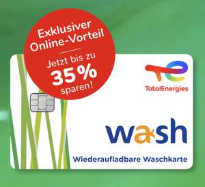 TOTAL Waschkarten 100€ für 65€/ 75€ für 52,50/ 50€ für 37,50€