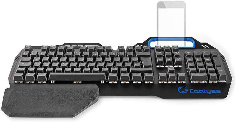 Nedis Coatyss mechanische Tastatur aus Metall | Gaote Outemu Blue Switches | RGB | kabelgebunden | modulare Handballenauflage