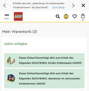 LEGO 40529, 30434 & 40533 gratis ab 160€ Mindestbestellwert (LEGO Deutschland)