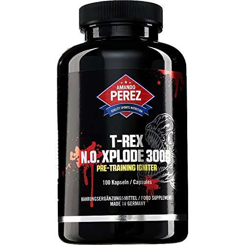 T-REX NO-Xplode 3000 • 100 Giant Kapseln • Pre-Workout Booster • Hochdosierter Wirkstoffkomplex mit Kreatin (Prime)