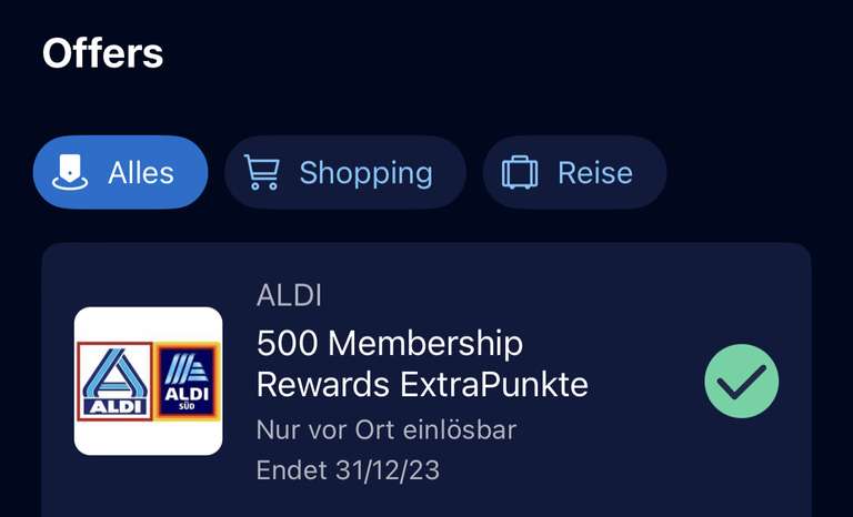 [American Express] Bis zu 1.500 Membership Rewards Extrapunkte beim Kauf bei ALDI Nord und Süd (personalisiert)