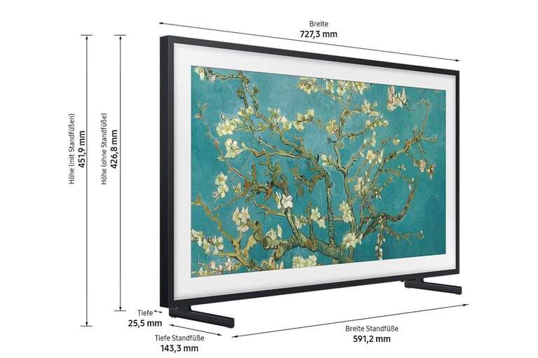 Samsung The Frame GQ32LS03CBUXZG (2023) QLED TV 398€ (348€ inkl. Cashback)