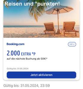 [Payback/Booking.com] personalisiert - 2.000 EXTRA Punkte auf nächste Buchung ab 50€