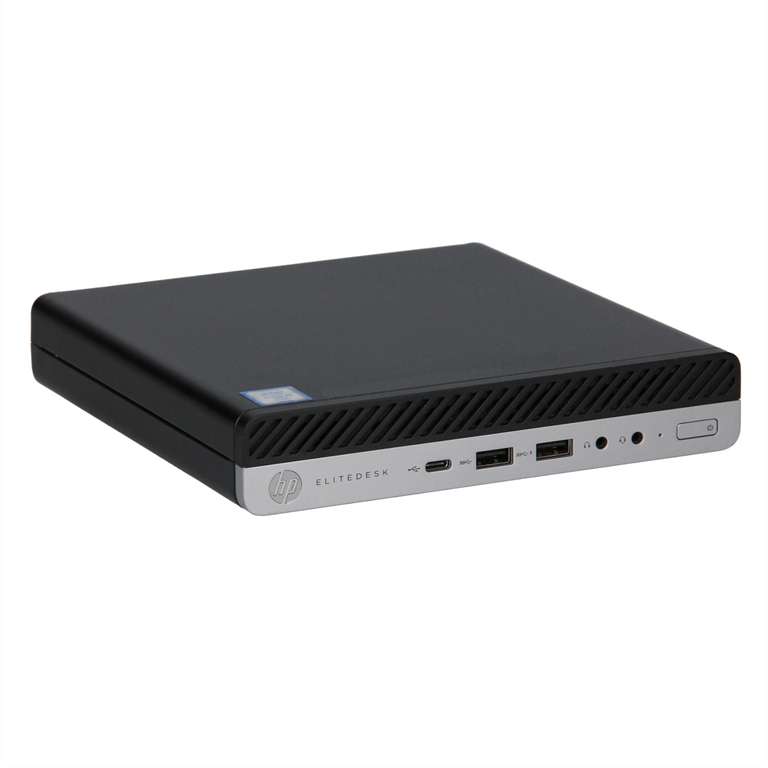 [Gebraucht] HP EliteDesk 800 G3 Mini PC (i5-7500T, 8/512GB, aufrüstbar, SATA 2.5"-Slot, 3x DP, VGA, USB-C, 6x USB-A, Win10 Pro)