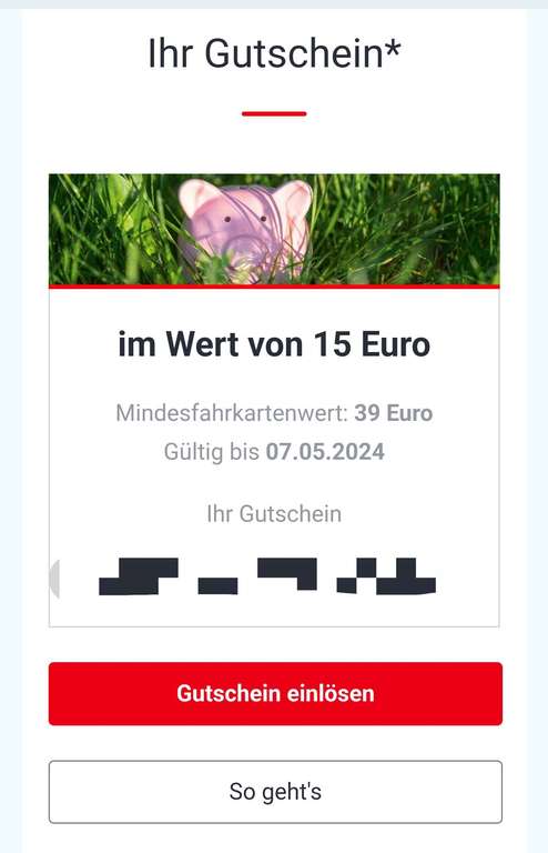 [Deutsche Bahn] 15€ Gutscheine per Newsletter - MBW 39€ bis 07.05.24 (personalisiert)