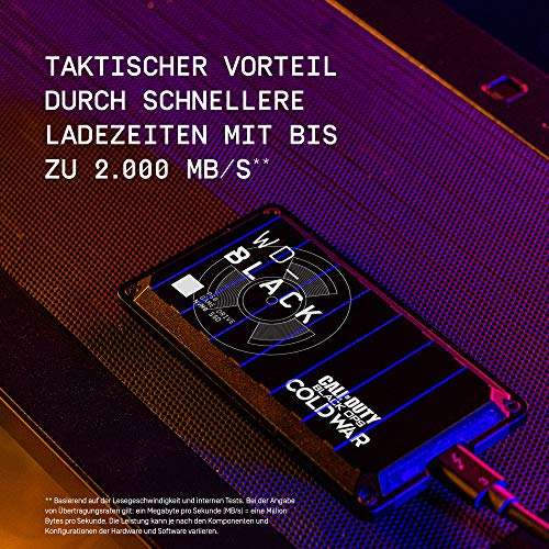 WD_BLACK P50 Game Drive SSD 1 TB Call of Duty Special Edition (SuperSpeed USB 3.2 Gen 2x2, Geschwindigkeiten bis 2000 MB/s) [OTTO flat]