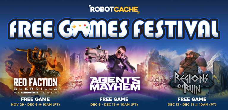 [robot cache] Gratis: "Red Faction Guerilla Remastered", "Agents of Mayhem" & "Regions of Ruin" (PC)
