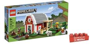 LEGO Minecraft 21187 Die rote Scheune Spielzeug-Bauernhof mit Tieren