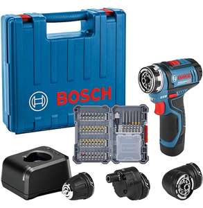 Bosch Professional 12V System Akku Bohrschrauber GSR 12V-15 FC (inkl. 1x2.0 Ah Akku, Ladegerät, 3xAufsätze, 40tlg. Zubehör, Koffer (Prime)
