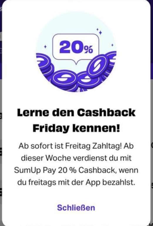 [SumUp MasterCard] jeden Freitag 20% Cashback bei SumUp Händlern