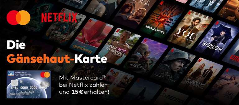 15€ Cashback aufs Netflix-Abo mit Mastercard