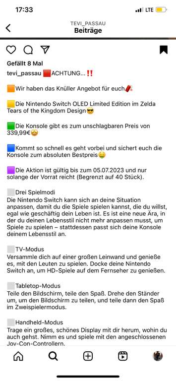 Lokal Expert Passau Switch OLED Zelda Edition