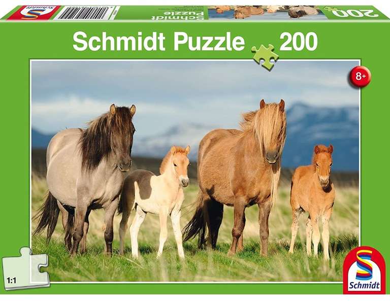 Schmidt Spiele Puzzle verschiedene Motive 60, 100, 150 bzw. 200 Teile, z.B. Pferdefamilie, Aldi Süd