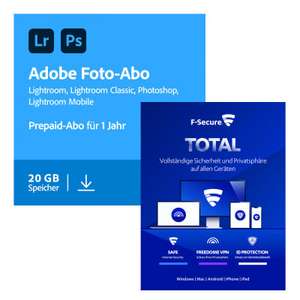 NBB: Adobe Creative Cloud Foto-Abo mit 20GB Cloudspeicher | Lightroom und Photoshop | 1 Jahreslizenz