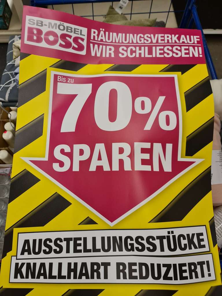 Möbel Boss Oberhausen 70% Rabatt wegen Schließung