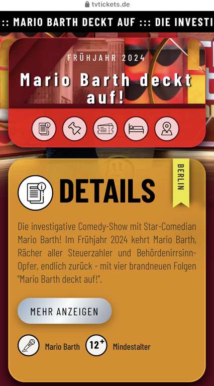 Freikarten für TV Show Mario Barth deckt auf in Berlin