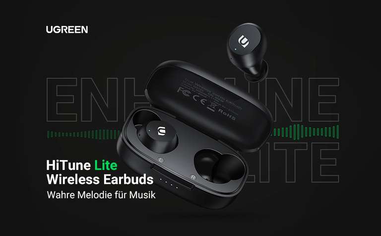 UGREEN HiFi Stereo-Kopfhörer True Wireless Bluetooth Earbuds IPX5-Wasserdicht kostenlos (3,99€ Versand)