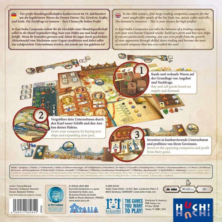 East India Companies / Gesellschaftsspiel / Brettspiel / Huch! / bgg 7.5