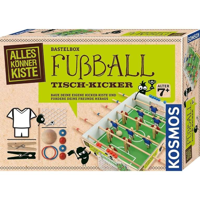 [Prime] Kosmos AllesKönnerKiste Fußball Tisch-Kicker, DIY-Bastelset zum basteln, bauen und spielen (Nr. 604479)