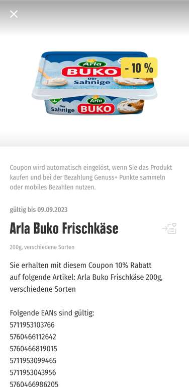 Arla Buko Dänischer Frischkäse versch. Sorten für nur 0,49 € je 200 g Packung (Angebot + Coupon) [ Edeka Südwest ]