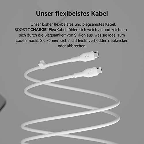 [Prime] Belkin BoostCharge Flex USB-C/USB-C-Kabel 2m USB 3.0 12 Gbit/s verschiedene Farben
