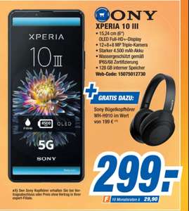 Lokal, Expert: Sony Xperia 10 III 128GB & Sony WH-H910N Kopfhörer für zusammen 299€