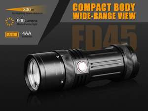 [ Louis ] FENIX LED-Taschenlampe FD45 Cree XP-L | Fokussierbar | 900 Lumen | bis zu 330m | 5 Leuchtstufen & Strobe & SOS