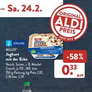 Aldi Süd: Müller - Joghurt mit der Ecke, versch. Sorten