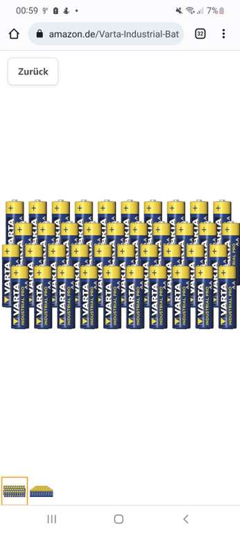 Varta Inudstrial Pro Batterien 40 Stück für 14.99 (Prime)