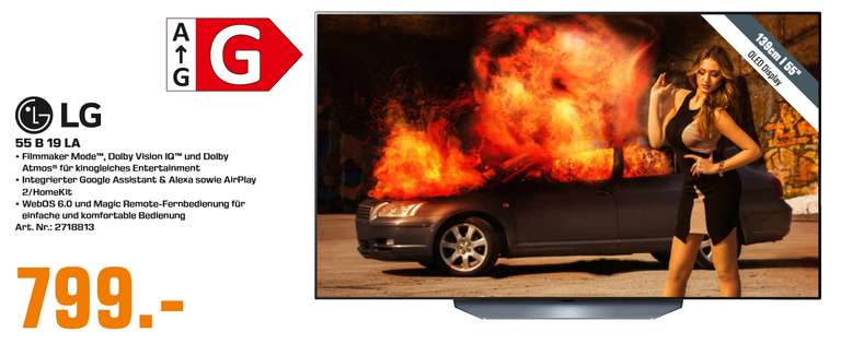 [lokal | Saturn Wolfsburg] LG OLED55B19LA 55" OLED TV für 799€ | AVM FRITZ!BOX 7590 AX Router für 199€ | JBL Flip 6 für 89€ | u.a.