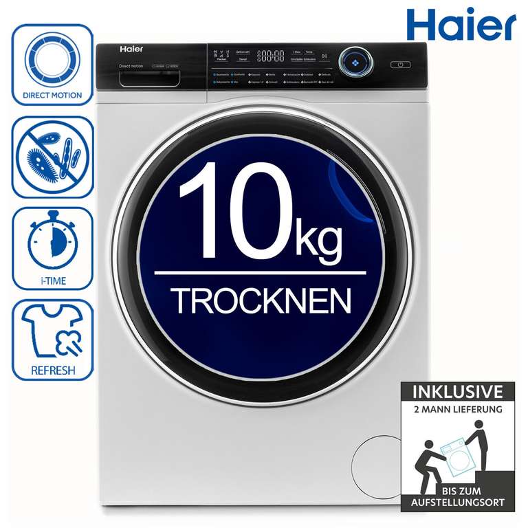 Waschmaschine Haier HW100-B14979 2ML i-Time: 10kg, 1400U/min, Selbstreinigung Refresh Funktion