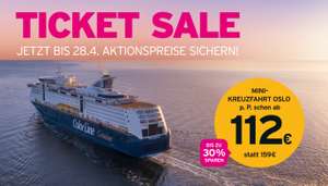 3 Tage Mini-Kreuzfahrt: Kiel - Oslo - Kiel inkl. Frühstück | 2 Nächte ab 112 € pP | Mai bis Juni | Color Line