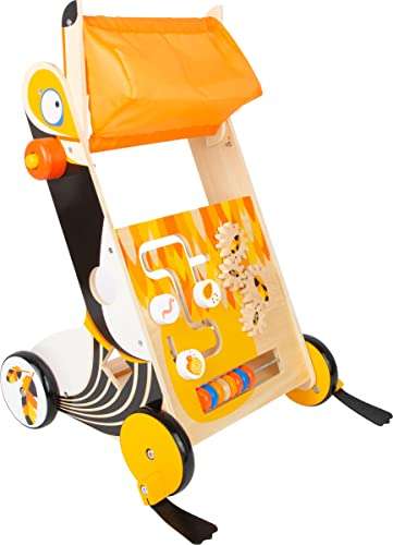 [Prime] small foot Lauflernwagen Tukan aus Holz (mit Bremssystem und vielseitigen Spielmöglichkeiten/Motorik, Aufbewahrungskorb) | ab 1 Jahr