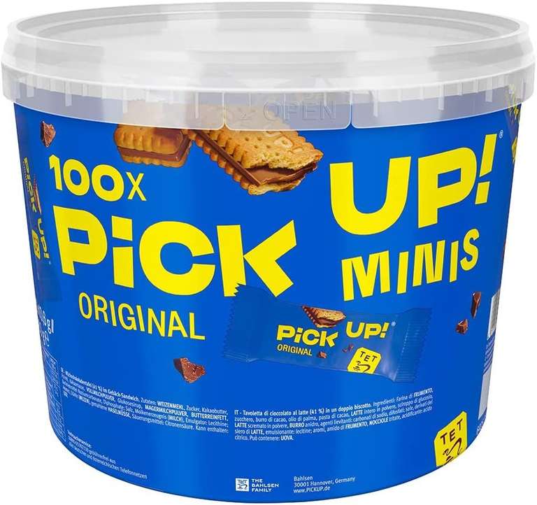 [Prime Spar-Abo] PiCK UP! minis Original | Milchschokoladentafel zwischen zwei Keksen | 100 Riegel | 1,06kg