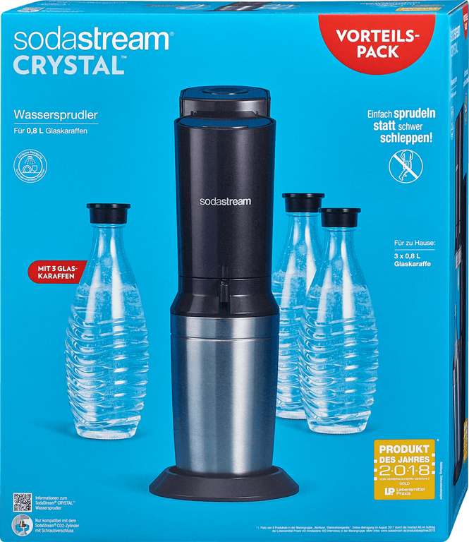 [Neckarsulm] Kaufland: Sodastream Crystal Wassersprudler mit 3 Glaskaraffen für 50€