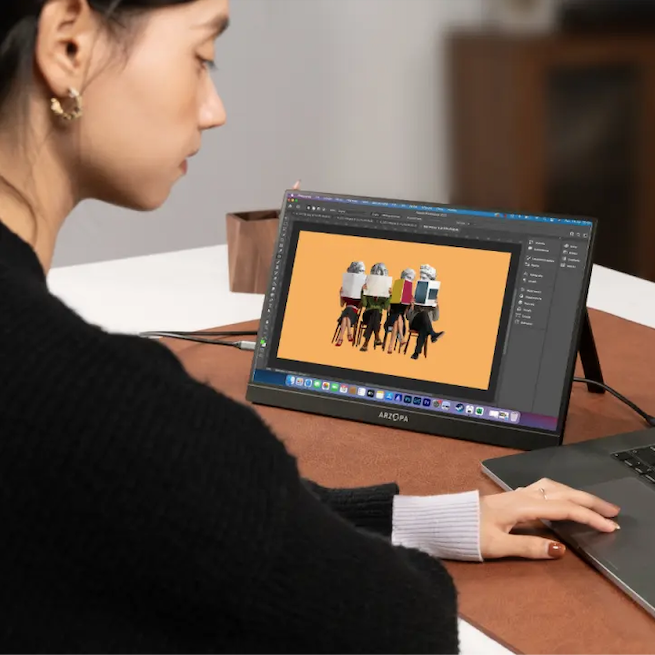 ARZOPA A1 Portabler 15,6 Zoll Monitor | 1920x1080, 60Hz, IPS, HDR, Mini HDMI + USB-C, Standfuß