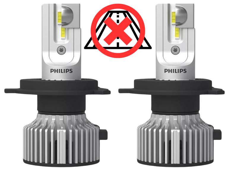 iBood] Philips Ultinon Pro3021 LED-Autoscheinwerferlampe H7 H4 (Keine  Straßenzulassung!)