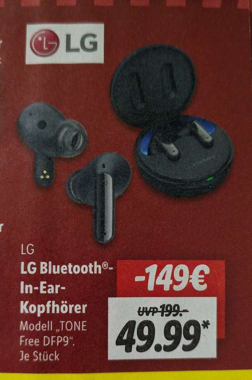 LG Tone Free DFP9 TWS, In-Ear Kopfhörer, ANC, Bluetooth Transmitter [ausgewählte LIDL]