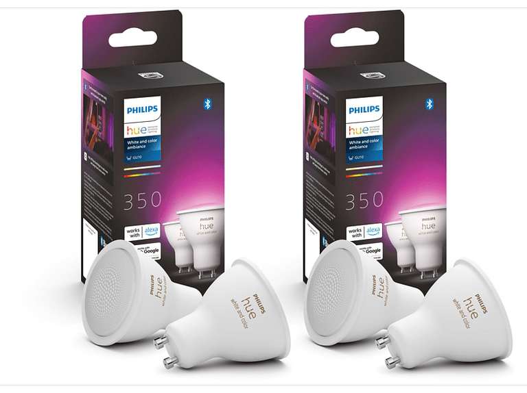 [Media Markt / Saturn] PHILIPS Hue White & Color Ambience GU10 4er Pack LED Lampe Mehrfarbig