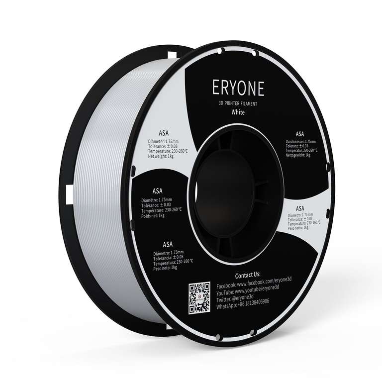 50% ab 2 Filamenten bei Eryone, z.B. 2x 1kg High Speed PLA+ für 29,99€ (14,99€/kg) und anderes 1,75mm Filament für 3D-Drucker