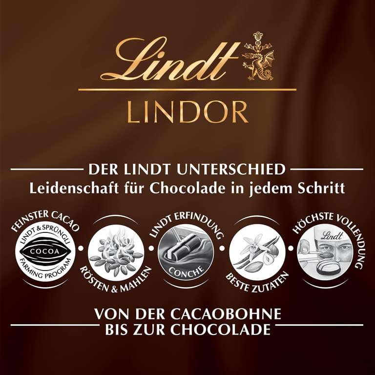 Lindt LINDOR Schokoladen Kugeln Vollmilch/weiß | ca. 80 Milch-Schokolade mit zartschmelzender Füllung 1kg (16,99€ möglich) (Prime Spar-Abo)