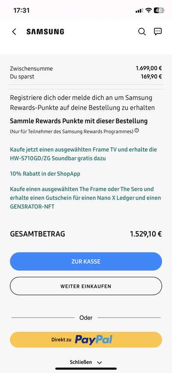 Samsung The Frame TV 55" (2024 Modell) im Pre-Order für effektiv 1.229€ plus gratis Soundbar, Garantieverlängerung und Nano X Ledger