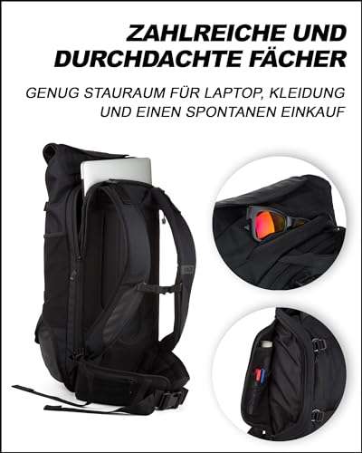 AEVOR Travel Pack erweiterbarer Wanderrucksack Rucksack Schwarz 38-45 Liter