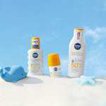 NIVEA SUN Babies & Kids Sensitiv Schutz Sonnenspray LSF 50+ (200 ml), extra wasserfestes Sonnencreme Spray ohne Parfüm [PRIME/Sparabo]