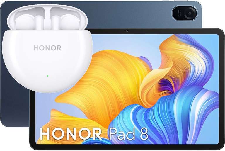 Honor Pad 8 Tablet + Earbuds X5 (12", 2000x1200, IPS, Snapdragon 680, 6/128GB, USB-C, 7250mAh, Android 12, 520g)