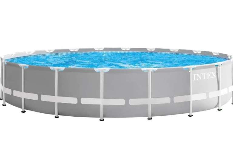 Intex PrismFrame Pool-Set inkl. Einstiegsleiter, GS-Filterpumpe und Abdeckplane, Maße 610x132 cm