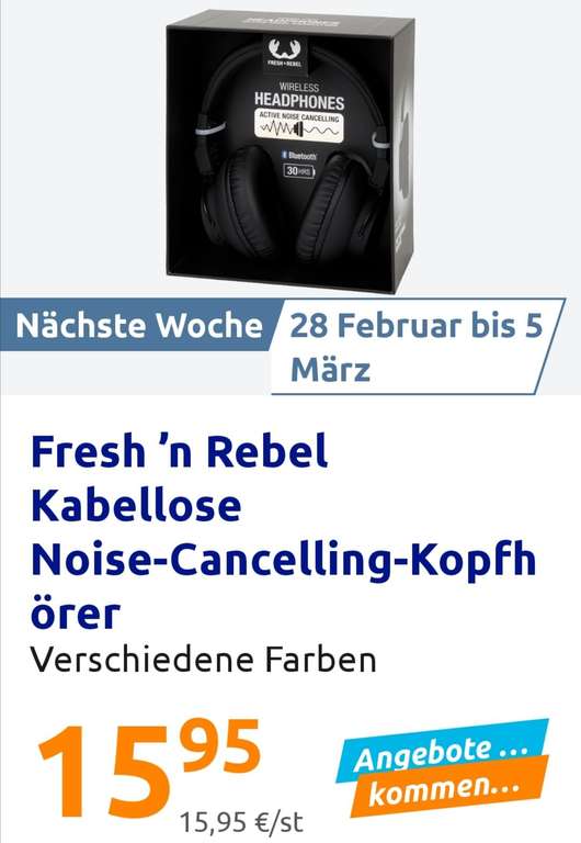 Fresh ’n Rebel Kabellose Noise-Cancelling-Kopfhörer von 28.02 bis 05.03. bei Action offline im Angebot