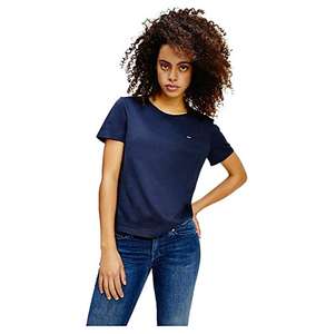 [Amazon Prime] Tommy Jeans Damen Tjw Slim Jersey C Neck T-Shirt, Twilight Navy (Marineblau) o. Schwarz , Größe XXS - XXL